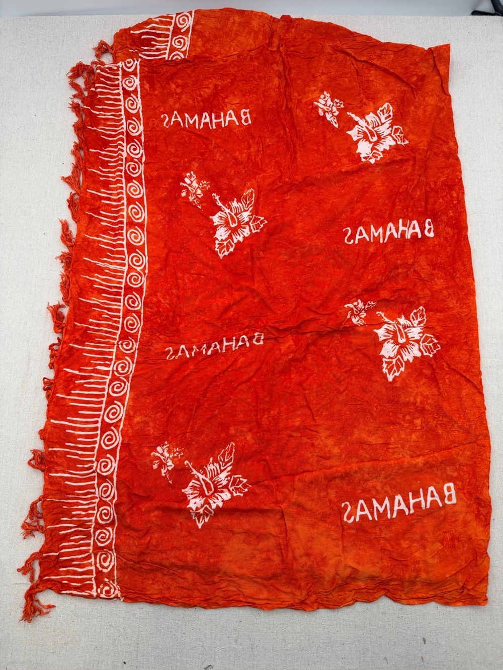 Bahamas Orange Floral Sarong Skirt